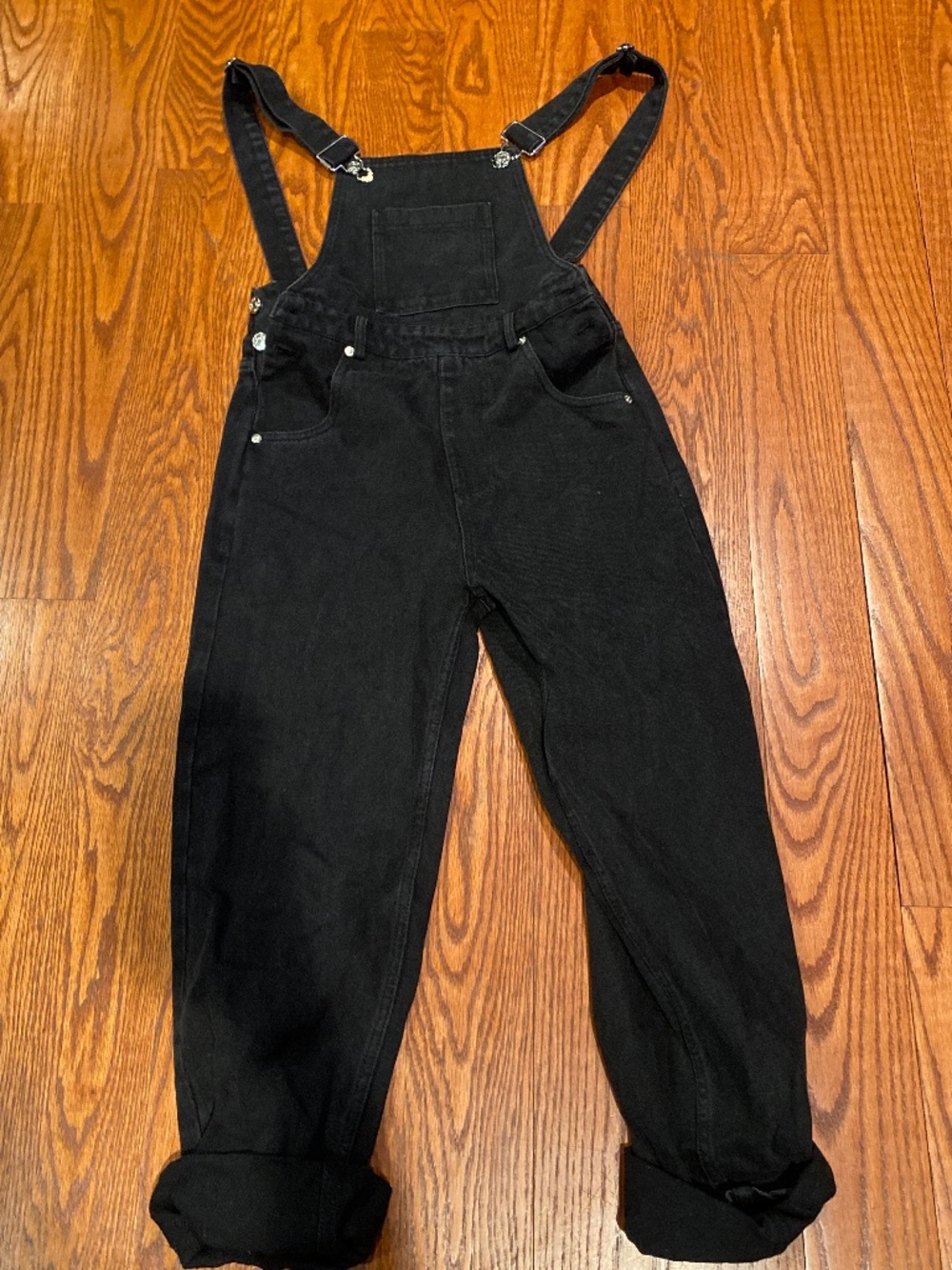 Adika black denim overalls